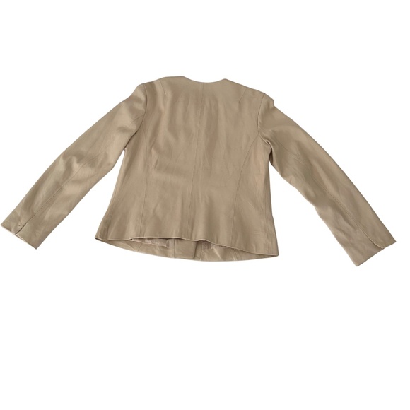 Vince Cream Lamb Leather Moto Jacket Large $995 Retail - Picture 6 of 14